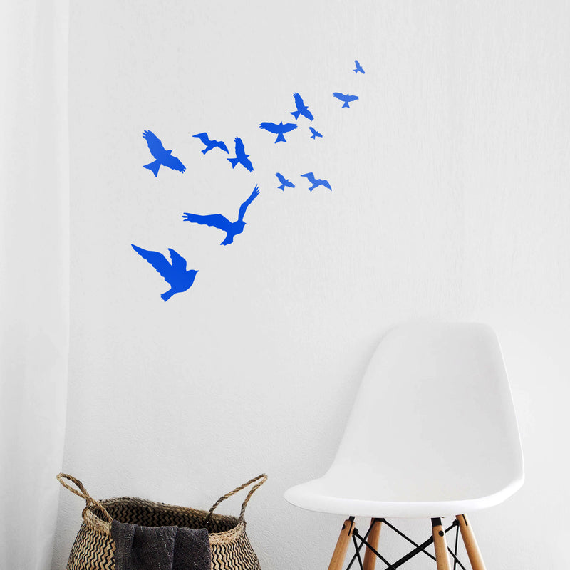 Vinyl Wall Art Decal - Flying Birds - 23" x 22" - Trendy Modern Charming Doves Feathers Daydream Home Bedroom Apartment Workplace Living Room Office Dorm Room Work Decorations 2