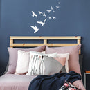 Vinyl Wall Art Decal - Flying Birds - 23" x 22" - Trendy Modern Charming Doves Feathers Daydream Home Bedroom Apartment Workplace Living Room Office Dorm Room Work Decorations 3