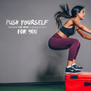 Vinyl Wall Art Decal - Push Yourself Because No One Is Going To Do It For You - 9" x 27.5" - Motivational Gym Fitness Health Workout Lifestyle Home Bedroom Office Work Quotes 2