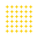 Set of 36 Vinyl Wall Art Decals - 4 Point Stars - 3" x 3" Each - Cool Fun Sticker Shapes For Kids Toddlers Teens Bedroom Playroom Nursery Living Room Home Apartment Decorations 1