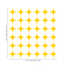 Set of 36 Vinyl Wall Art Decals - 4 Point Stars - 3" x 3" Each - Cool Fun Sticker Shapes For Kids Toddlers Teens Bedroom Playroom Nursery Living Room Home Apartment Decorations 4