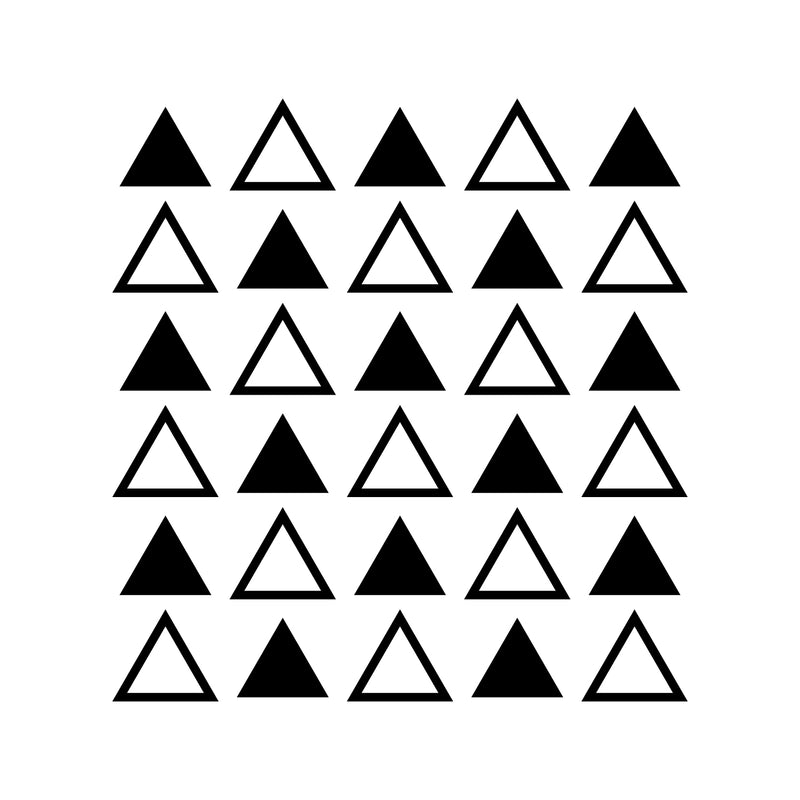 Set of 30 Vinyl Wall Art Decals - Triangle Patterns - 3" x 4" Each - Modern Geometric Shapes Decor For Home Apartment Workplace Living Room Bedroom Office Apartment Stickers 1