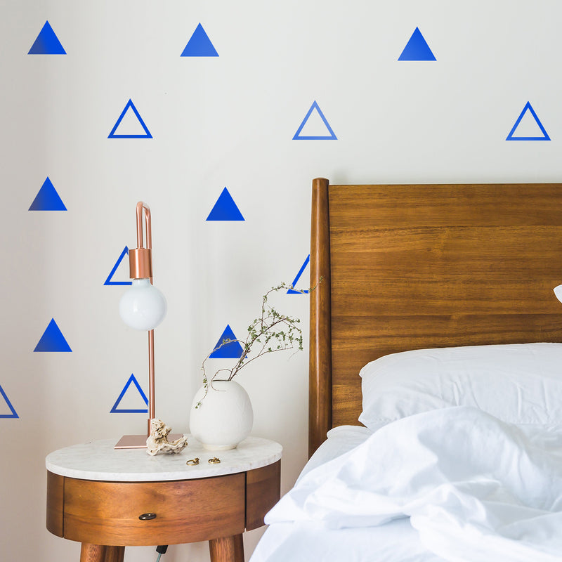 Set of 30 Vinyl Wall Art Decals - Triangle Patterns - Each - Modern Geometric Shapes Decor For Home Apartment Workplace Living Room Bedroom Office Apartment Stickers 4