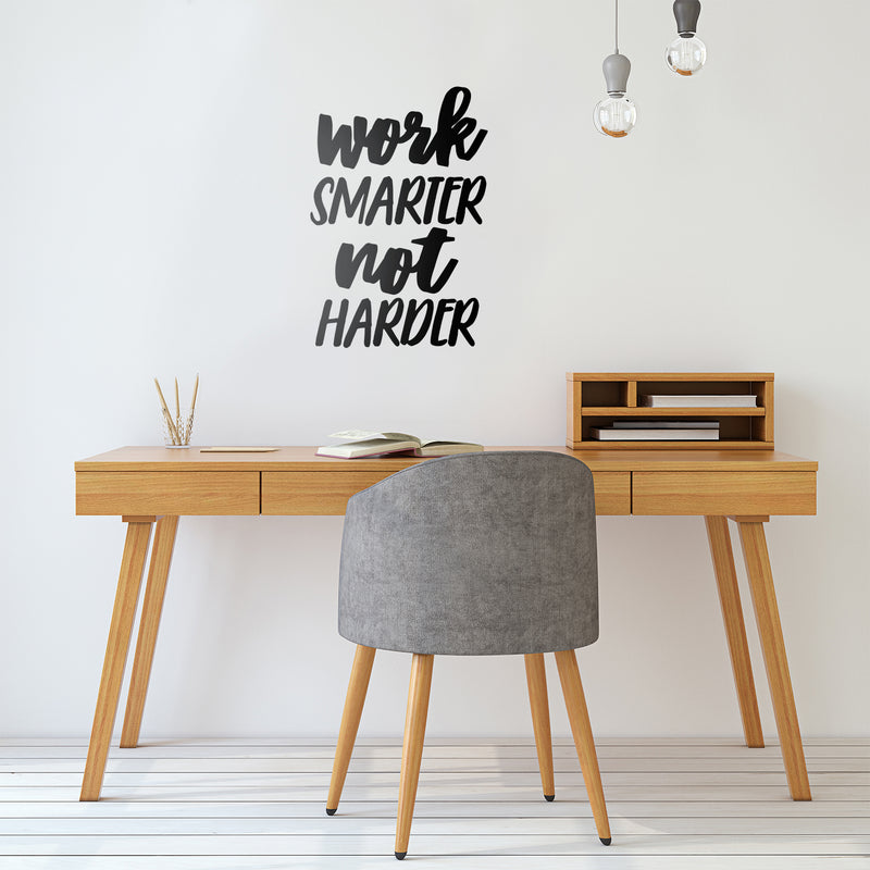 Vinyl Wall Art Decal - Work Smarter Not Harder - 26" x 18" - Motivational Positive Modern Life Quotes For Home Business Workplace Bedroom Office Living Room Apartment Decor 3