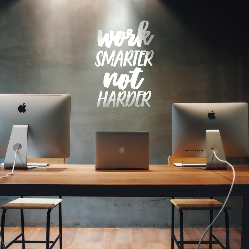 Vinyl Wall Art Decal - Work Smarter Not Harder - 26" x 18" - Motivational Positive Modern Life Quotes For Home Business Workplace Bedroom Office Living Room Apartment Decor 3