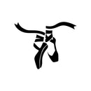 Vinyl Wall Art Decal - Ballet Shoes - 22" x 29" - Cute Modern Elegant Dancer Little Girls Toddlers Teens Home Bedroom Playroom Nursery Apartment Indoor Mural Decoration Design 1