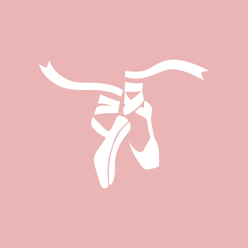 Vinyl Wall Art Decal - Ballet Shoes - 22" x 29" - Cute Modern Elegant Dancer Little Girls Toddlers Teens Home Bedroom Playroom Nursery Apartment Indoor Mural Decoration Design 1