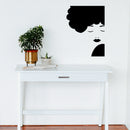 Vinyl Wall Art Decal - Side Face Afro Silhouette - Beautiful Modern Feminine Body Shape Home Work Bedroom Living Room Apartment Office Store Indoor Women's Teens Decoration 3