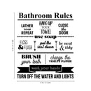 Vinyl Wall Art Decal - Bathroom Rules Close The Door Put The Seat Down Wash Your Hands Turn Off The Water And The Lights - 23" x 20" - Modern Household Home Bathroom Indoor Dorm Room Apartment Decor 4