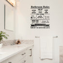 Vinyl Wall Art Decal - Bathroom Rules Close The Door Put The Seat Down Wash Your Hands Turn Off The Water And The Lights - 23" x 20" - Modern Household Home Bathroom Indoor Dorm Room Apartment Decor 2
