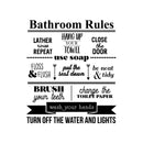 Vinyl Wall Art Decal - Bathroom Rules Close The Door Put The Seat Down Wash Your Hands Turn Off The Water And The Lights - Modern Household Home Bathroom Indoor Dorm Room Apartment Decor 1
