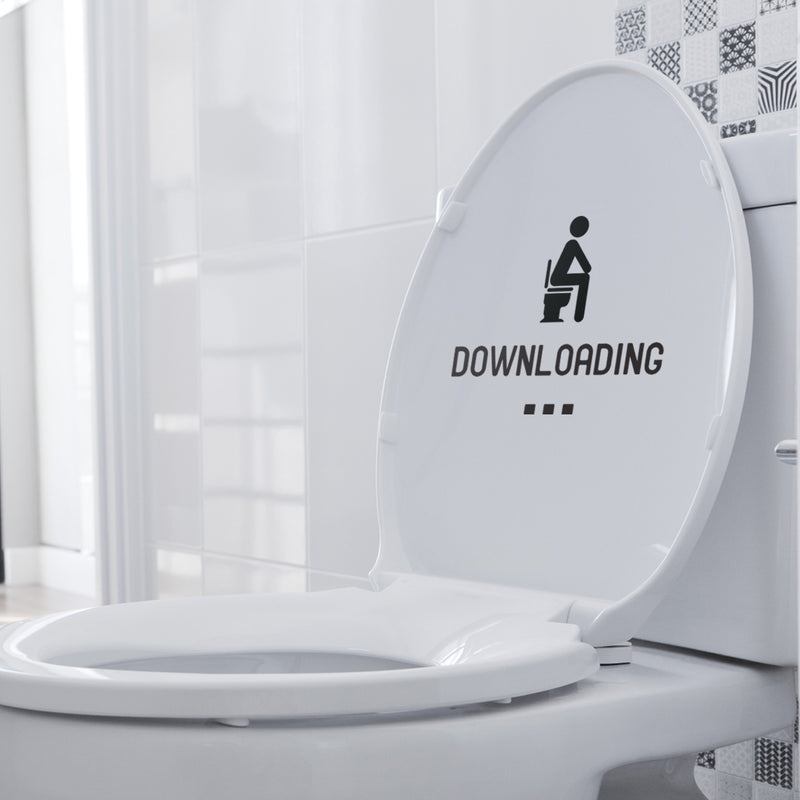 Vinyl Wall Art Decal - Downloading - 6.68" x 8" - Funny Modern Witty Humorous Toilet Flushing Decoration For Household Home Bathroom Indoor Dorm Room Apartment Quote 3