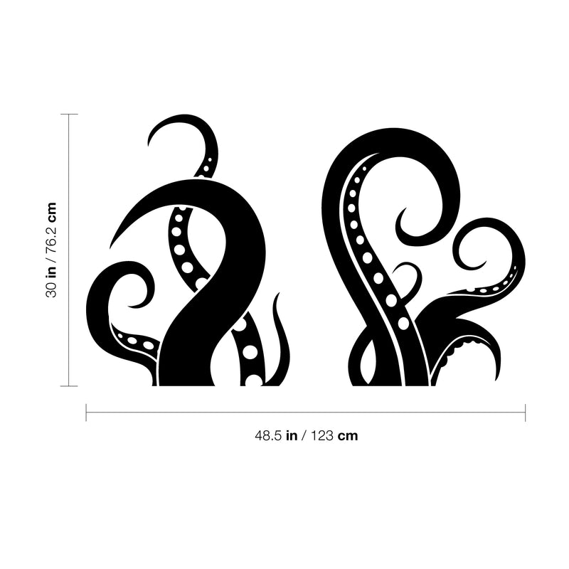 Vinyl Wall Art Decal - Octopus Tentacles - 30" x 48.5" - Fun Cool Sea Animals Kids Teens Toddlers Home Apartment Bedroom Indoor Living Room Dorm Room Playroom Daycare Decoration 4