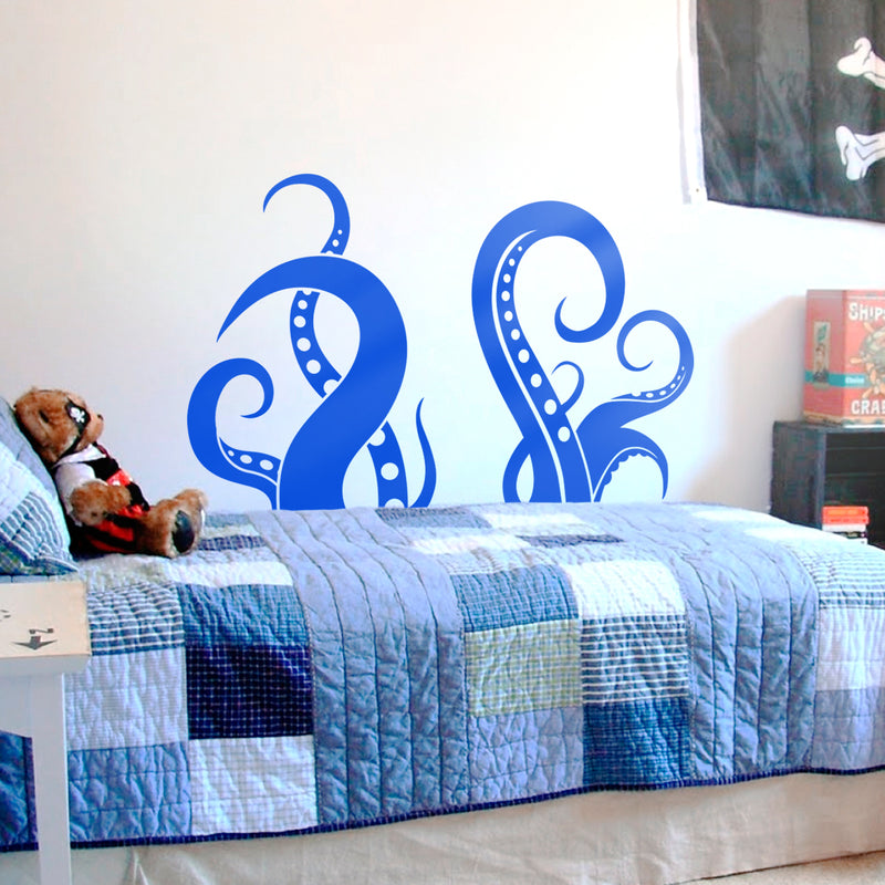 Vinyl Wall Art Decal - Octopus Tentacles - 30" x 48.5" - Fun Cool Sea Animals Kids Teens Toddlers Home Apartment Bedroom Indoor Living Room Dorm Room Playroom Daycare Decoration 2