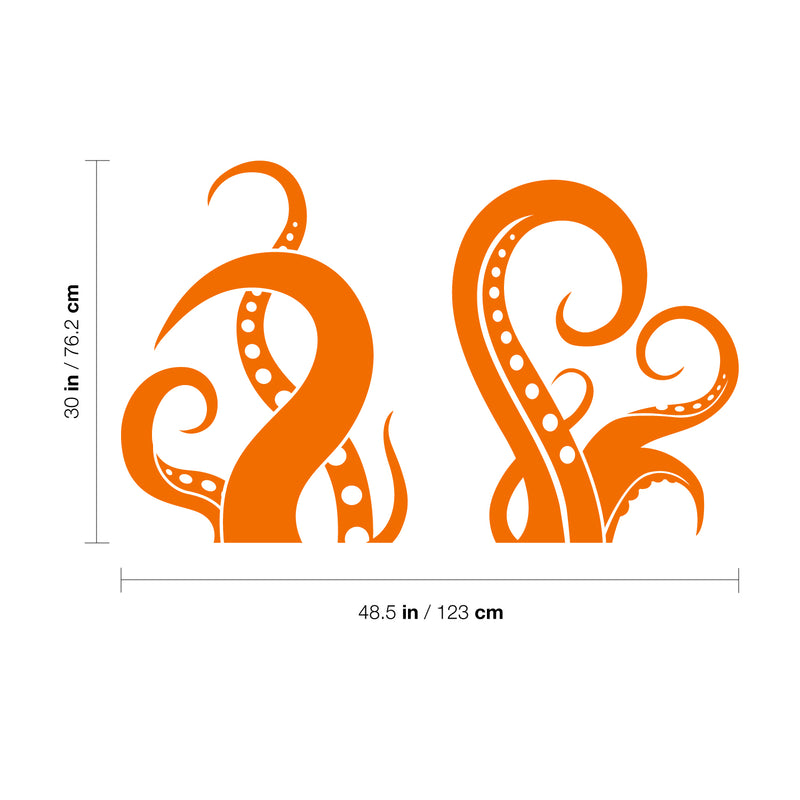 Vinyl Wall Art Decal - Octopus Tentacles - 30" x 48.5" - Fun Cool Sea Animals Kids Teens Toddlers Home Apartment Bedroom Indoor Living Room Dorm Room Playroom Daycare Decoration 4