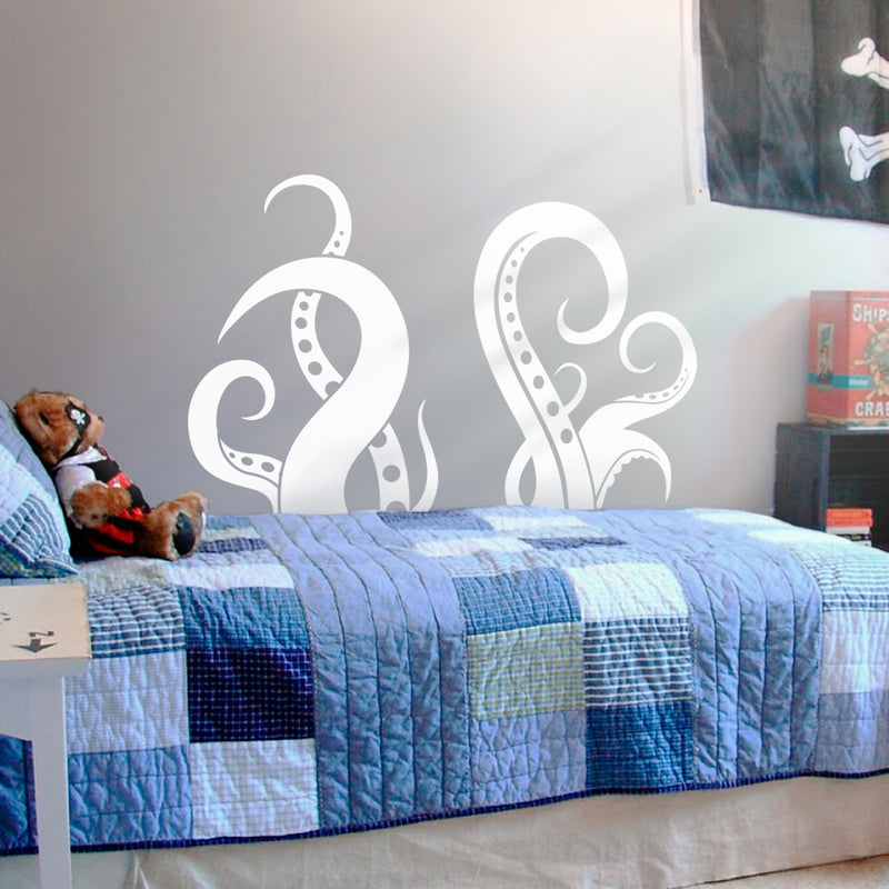 Vinyl Wall Art Decal - Octopus Tentacles - 30" x 48.5" - Fun Cool Sea Animals Kids Teens Toddlers Home Apartment Bedroom Indoor Living Room Dorm Room Playroom Daycare Decoration 2