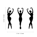 Set of 3 Vinyl Wall Art Decal - Ballerina Girls - 4" x 5" - Cute Tiny Dancers For Toddlers Teens Women Home Bedroom Playroom Nursery Apartment Indoor Decoration Design 4