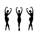 Set of 3 Vinyl Wall Art Decal - Ballerina Girls - Cute Tiny Dancers For Toddlers Teens Women Home Bedroom Playroom Nursery Apartment Indoor Decoration Design 1