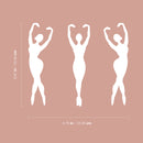 Set of 3 Vinyl Wall Art Decal - Ballerina Girls - 4" x 5" - Cute Tiny Dancers For Toddlers Teens Women Home Bedroom Playroom Nursery Apartment Indoor Decoration Design 4