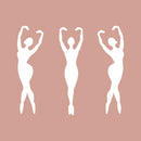 Set of 3 Vinyl Wall Art Decal - Ballerina Girls - 4" x 5" - Cute Tiny Dancers For Toddlers Teens Women Home Bedroom Playroom Nursery Apartment Indoor Decoration Design 1