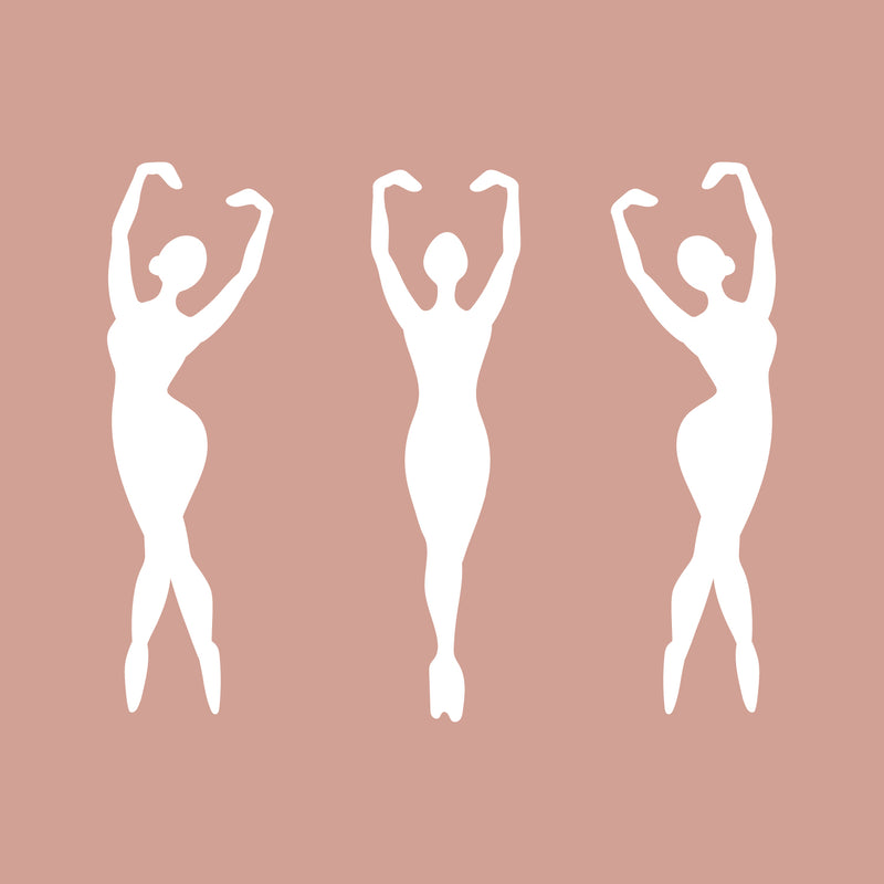 Set of 3 Vinyl Wall Art Decal - Ballerina Girls - 4" x 5" - Cute Tiny Dancers For Toddlers Teens Women Home Bedroom Playroom Nursery Apartment Indoor Decoration Design 1