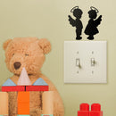 Set of 2 Vinyl Wall Art Decal - Angel Kids - 4" x 4" - Cute Little Boy Girl Angels For Kids Toddlers Home Bedroom Playroom Nursery Apartment Daycare Indoor Decoration Design 3