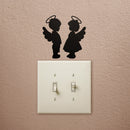 Set of 2 Vinyl Wall Art Decal - Angel Kids - Cute Little Boy Girl Angels For Kids Toddlers Home Bedroom Playroom Nursery Apartment Daycare Indoor Decoration Design 2