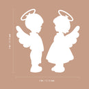Set of 2 Vinyl Wall Art Decal - Angel Kids - 4" x 4" - Cute Little Boy Girl Angels For Kids Toddlers Home Bedroom Playroom Nursery Apartment Daycare Indoor Decoration Design 4