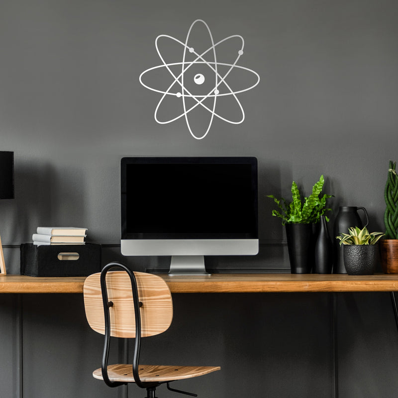 Vinyl Wall Art Decal - Atom - 23" x 23" - Modern Science Home Apartment Workplace Classroom Decor - Trendy Geometric Design For Living Room Bedroom Indoor Office School 2
