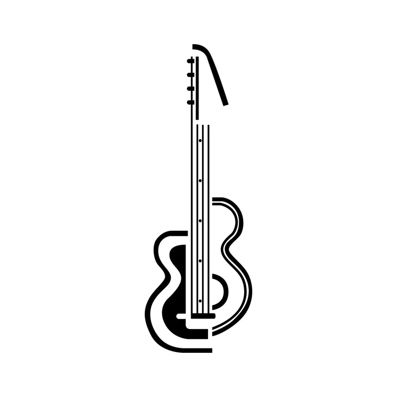 Vinyl Wall Art Decal - Guitar Design - Cool Modern Abstract Music Instrument For Musicians Home Work Store Studio Bedroom Living Room Apartment Office Decor 1