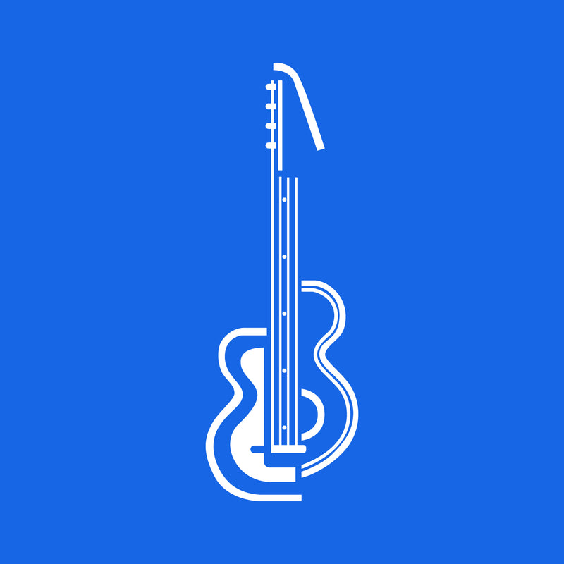 Vinyl Wall Art Decal - Guitar Design - 30" x 10" - Cool Modern Abstract Music Instrument For Musicians Home Work Store Studio Bedroom Living Room Apartment Office Decor 1