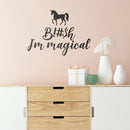 Vinyl Wall Art Decal - Unicorn B!$h I'm Magical - 16.21" x 22" - Trendy Cursive Modern Inspirational Adult Humor For Home Bedroom Living Room Apartment Bathroom Decor Sticker 2