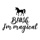 Vinyl Wall Art Decal - Unicorn B!$h I'm Magical - 16.- Trendy Cursive Modern Inspirational Adult Humor For Home Bedroom Living Room Apartment Bathroom Decor Sticker 1