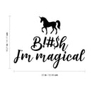 Vinyl Wall Art Decal - Unicorn B!$h I'm Magical - 16.21" x 22" - Trendy Cursive Modern Inspirational Adult Humor For Home Bedroom Living Room Apartment Bathroom Decor Sticker 4