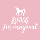 Vinyl Wall Art Decal - Unicorn B!$h I'm Magical - 16.21" x 22" - Trendy Cursive Modern Inspirational Adult Humor For Home Bedroom Living Room Apartment Bathroom Decor Sticker 1