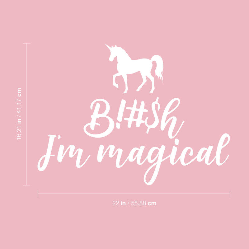 Vinyl Wall Art Decal - Unicorn B!$h I'm Magical - 16.21" x 22" - Trendy Cursive Modern Inspirational Adult Humor For Home Bedroom Living Room Apartment Bathroom Decor Sticker 4
