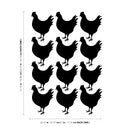 Set of 12 Vinyl Wall Art Decals - Chickens - 9" x 7" Each - Modern Cute Charming Country Farm Hens Home Kitchen Bedroom Nursery Living Room Playroom Apartment Work Pattern Decor 4