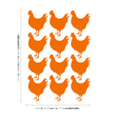 Set of 12 Vinyl Wall Art Decals - Chickens - 9" x 7" Each - Modern Cute Charming Country Farm Hens Home Kitchen Bedroom Nursery Living Room Playroom Apartment Work Pattern Decor 4