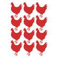 Set of 12 Vinyl Wall Art Decals - Chickens - 9" x 7" Each - Modern Cute Charming Country Farm Hens Home Kitchen Bedroom Nursery Living Room Playroom Apartment Work Pattern Decor 1