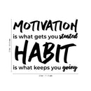 Vinyl Wall Art Decal - Motivation Is What Gets You Started - Motivational Life Quote For Gym Fitness Home Bedroom Office Workplace Apartment Living Room Quotes Decor 4