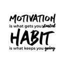 Vinyl Wall Art Decal - Motivation Is What Gets You Started - 23" x 28" - Motivational Life Quote For Gym Fitness Home Bedroom Office Workplace Apartment Living Room Quotes Decor 1