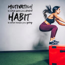Vinyl Wall Art Decal - Motivation Is What Gets You Started - Motivational Life Quote For Gym Fitness Home Bedroom Office Workplace Apartment Living Room Quotes Decor 3
