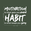 Vinyl Wall Art Decal - Motivation Is What Gets You Started - 23" x 28" - Motivational Life Quote For Gym Fitness Home Bedroom Office Workplace Apartment Living Room Quotes Decor 4