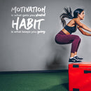 Vinyl Wall Art Decal - Motivation Is What Gets You Started - 23" x 28" - Motivational Life Quote For Gym Fitness Home Bedroom Office Workplace Apartment Living Room Quotes Decor 2
