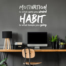 Vinyl Wall Art Decal - Motivation Is What Gets You Started - 23" x 28" - Motivational Life Quote For Gym Fitness Home Bedroom Office Workplace Apartment Living Room Quotes Decor 3