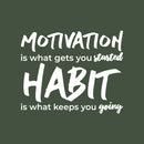 Vinyl Wall Art Decal - Motivation Is What Gets You Started - 23" x 28" - Motivational Life Quote For Gym Fitness Home Bedroom Office Workplace Apartment Living Room Quotes Decor 1