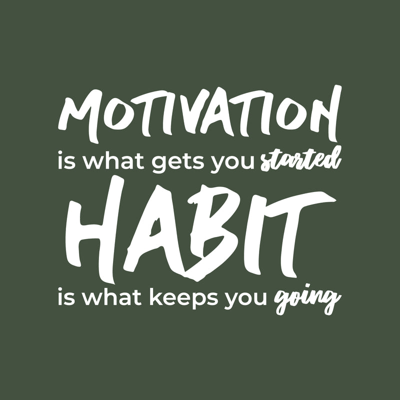 Vinyl Wall Art Decal - Motivation Is What Gets You Started - 23" x 28" - Motivational Life Quote For Gym Fitness Home Bedroom Office Workplace Apartment Living Room Quotes Decor 1