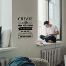 Vinyl Wall Art Decal - Create A Life That Feels Good On The Inside - 22.5" x 17" - Modern Trendy Inspirational Home Bedroom Work Office Living Room Apartment Indoor Quote Decoration 3