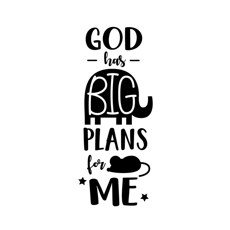 Vinyl Wall Art Decal - God Has Big Plans For Me - Religious Faithful Christian Cute Kids Toddlers Home Nursery Playroom Bedroom Daycare Apartment Life Quotes Decor 5