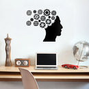 Vinyl Wall Art Decal - Gear Brain - 20" x 23" - Modern Engineer Mechanical Cogwheel Figure Shapes For Home Living Room Apartment Closet Bedroom Work Dorm Room Office Decoration 2